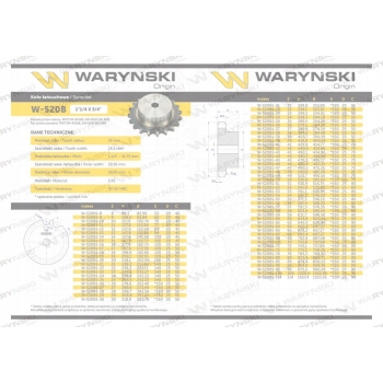 Koło zębate z koł. 20B-1 (R1 1.1/4) Z-17 WARYŃSKI