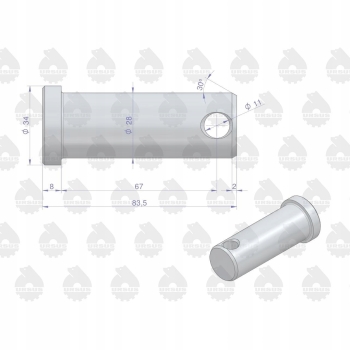 Sworzeń mocowania jarzma 80453072 URSUS C-385 ORYGINAŁ URSUS