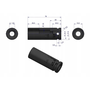 Nasadka udarowa sześciokątna długa 1/2 19mm WARYŃSKI