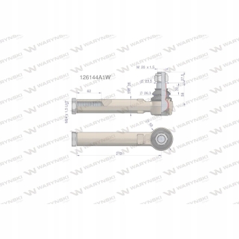 Przegub kierowniczy 212mm M24 126144A1 WARYŃSKI