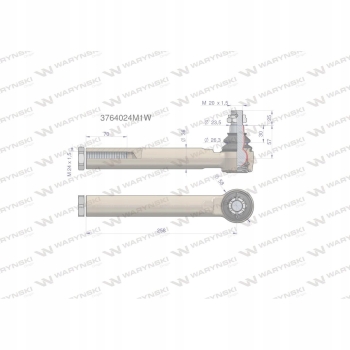 Przegub kierowniczy 258mm M24 3764024M1 WARYŃSKI