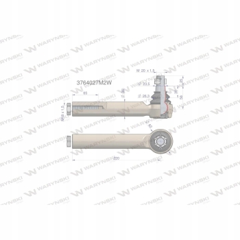 Przegub kierowniczy 220mm M18 3764027M2 WARYŃSKI