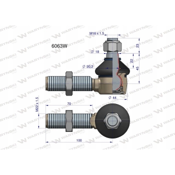 Przegub układu kier. Manitou 6063 WARYŃSKI