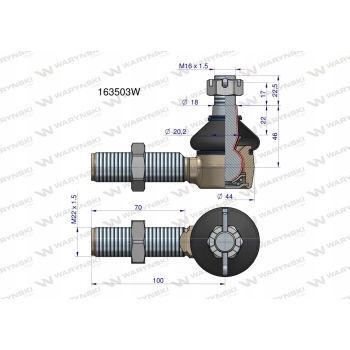 Przegub układu kier. Manitou 163503 WARYŃSKI
