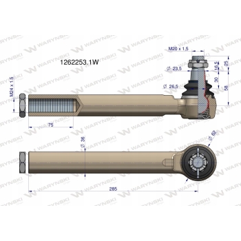 Przegub układu kier. JCB 1262253.1 WARYŃSKI