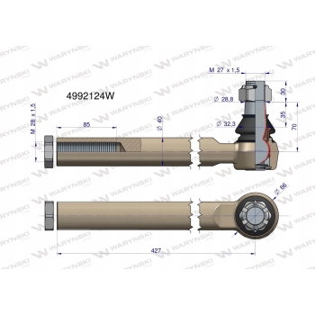 Przegub układu kier. JCB 4992124 WARYŃSKI