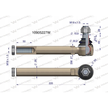 Przegub układu kier. JCB 10/905227 WARYŃSKI