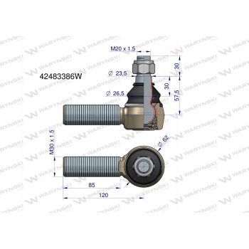 Przegub układu kier. JCB 42483386 WARYŃSKI