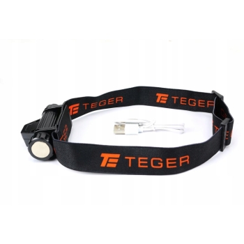 Latarka czołówka LED COB 200 Lm ładowana USB TEGER