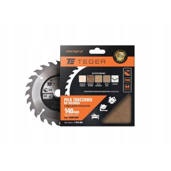 Piła do drewna z węglikiem spiek. 140x16x24T TEGER