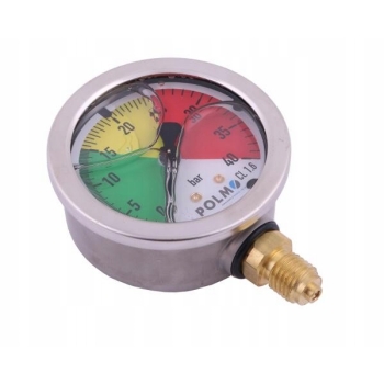 Manometr glicerynowy M63 0-40 bar M12x1.5 POLMO, MGO63KM12D40P
