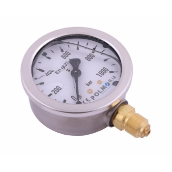 Manometr glicerynowy M63 0-1000 bar G1/4 POLMO, MGH63K14D1000P