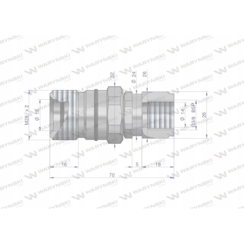 Szybkozłącze hydrauliczne gniazdo 3/8' GW WARYŃSKI