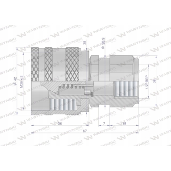 Szybkozłącze hydrauliczne wtyczka G1/2 GW WARYŃSKI