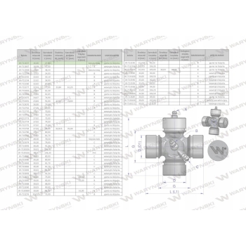 Krzyżak wału 16x37 bezsmarowy WARYŃSKI