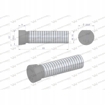 Śruba płużna oval 16x65 mm Kverneland WARYŃSKI 10x