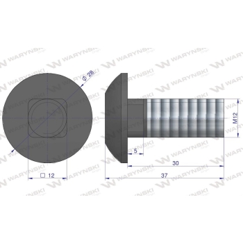 Śruba kpl. płużna M12x30 mm kl.10.9 WARYŃSKI 25x