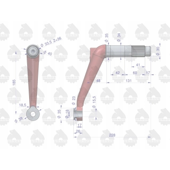 Ramię mechanizmu kierowniczego L C-330 OR. URSUS
