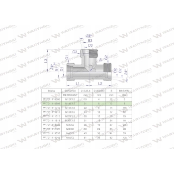 Trójnik hydrauliczny BBB M14x1.5 08L (XT) WARYŃSKI