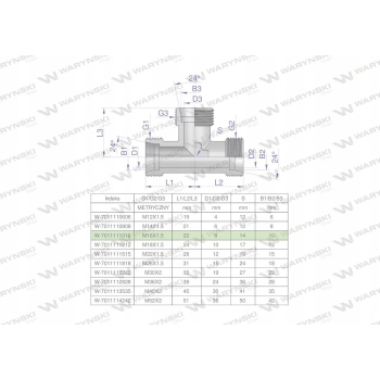 Trójnik hydrauliczny BBB M16x1.5 10L (XT) WARYŃSKI