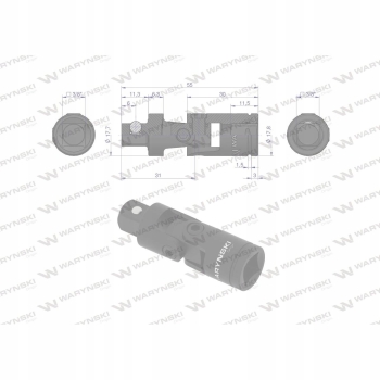 Przegub do nasadek uniwersalny 3/8