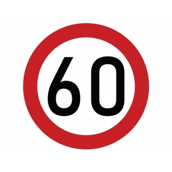 Naklejka laminowana limit prędkości 60 km/h
