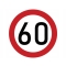 Naklejka laminowana limit prędkości 60 km/h, TAB60