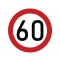 Naklejka laminowana limit prędkości 60 km/h