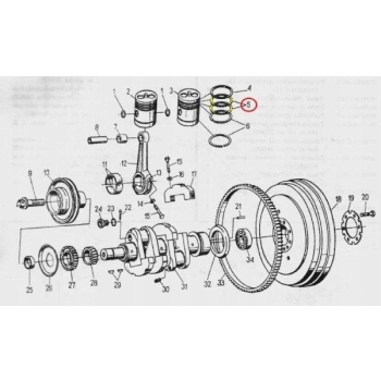 Pierścień tłokowy uszczelniający C-330 OR URSUS