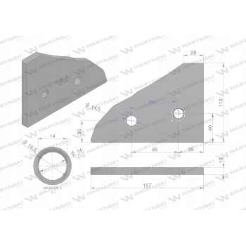 Przednia część płozy prawa 761106 Kuhn WARYŃSKI