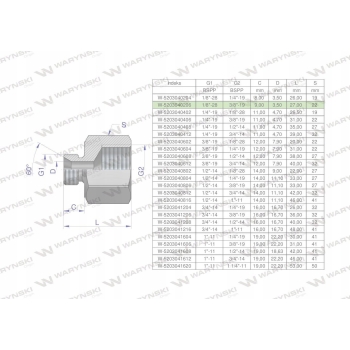 Tulejka różnicowa hydrauliczna AB 1/8x3/8 WARYŃSKI