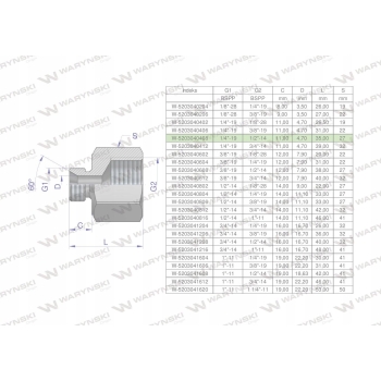 Tulejka różnicowa hydrauliczna AB 1/4x1/2 WARYŃSKI