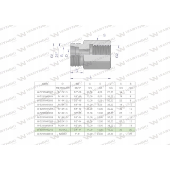 Tulejka różnicowa hydrauliczna M30x2 x3/4 WARYŃSKI