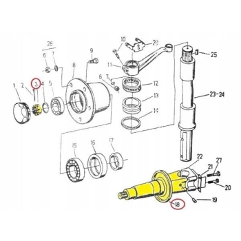 Czop zwrotnicy 16 z nakrętką URSUS C-330 C-360 42272213