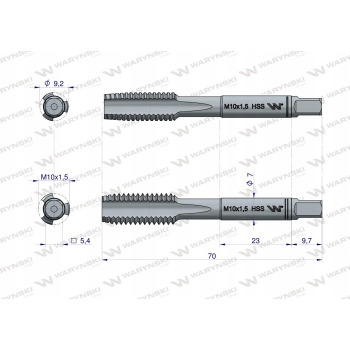 Komplet gwintowników M10 stal HSS DIN3522 WARYŃSKI
