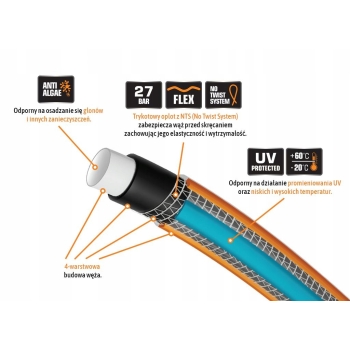 Wąż ogrodowy PROFESSIONAL EXTRA FLEX 1/2 50m TEGER