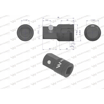 Redukcja do nasadek 1/2 - 3/4 25mm WARYŃSKI