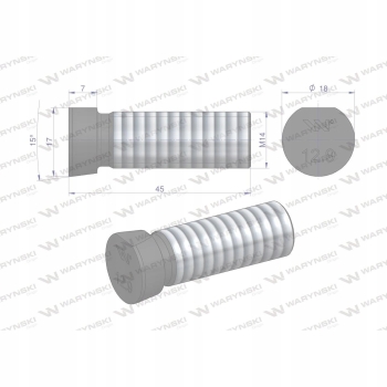 Śruba płużna oval 14x45 mm Kverneland WARYŃSKI 25x