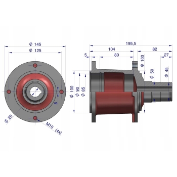 Piasta talerza roboczego sfero rotacyjna WARYŃSKI