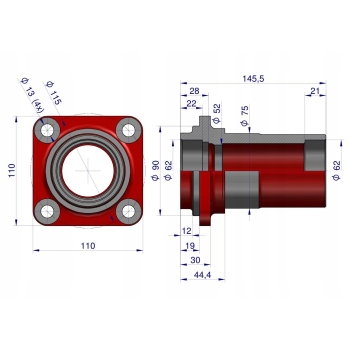 Piasta przystawki kosiarka rotacyjna PL WARYŃSKI