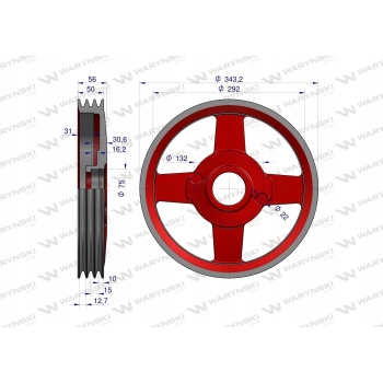 Koło pasowe duże kosiarka rotacyjna 1.35 WARYŃSKI