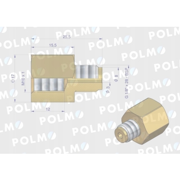 Złączka manometryczna G1/8 x M10x1 (mosiądz) POLMO