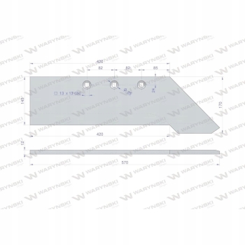 Lemiesz prawy U 058 TUR Unia Pług stal borowa WARYŃSKI