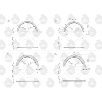 Komplet półpierścieni N-0.90 C-360 ORYGINAŁ URSUS