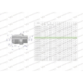 Przyłącze hydrauliczne BB 1/2 x M18x1.5 WARYŃSKI
