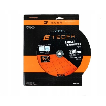 Tarcza diamentowa na mokro pełna 230x22.23 TEGER, T-AT-122
