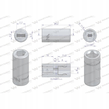 Adapter nasadka końcówka wkrętakowa 1/4 WARYŃSKI