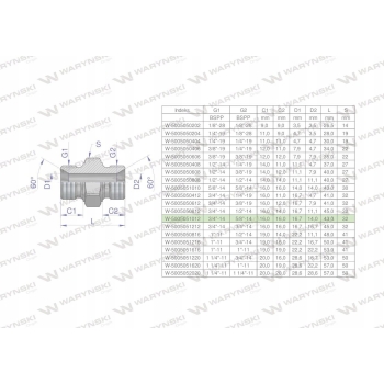 Złączka hydrauliczna redukcyjna 5/8'x 3/4 WARYŃSKI