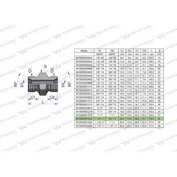 Złączka hydrauliczna redukcyjna 3/4x1 1/4 WARYŃSKI