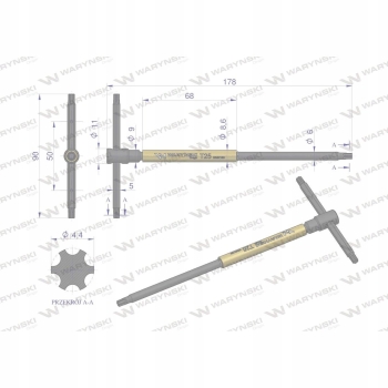 Klucz T ze spinnerem TORX T25 WARYŃSKI